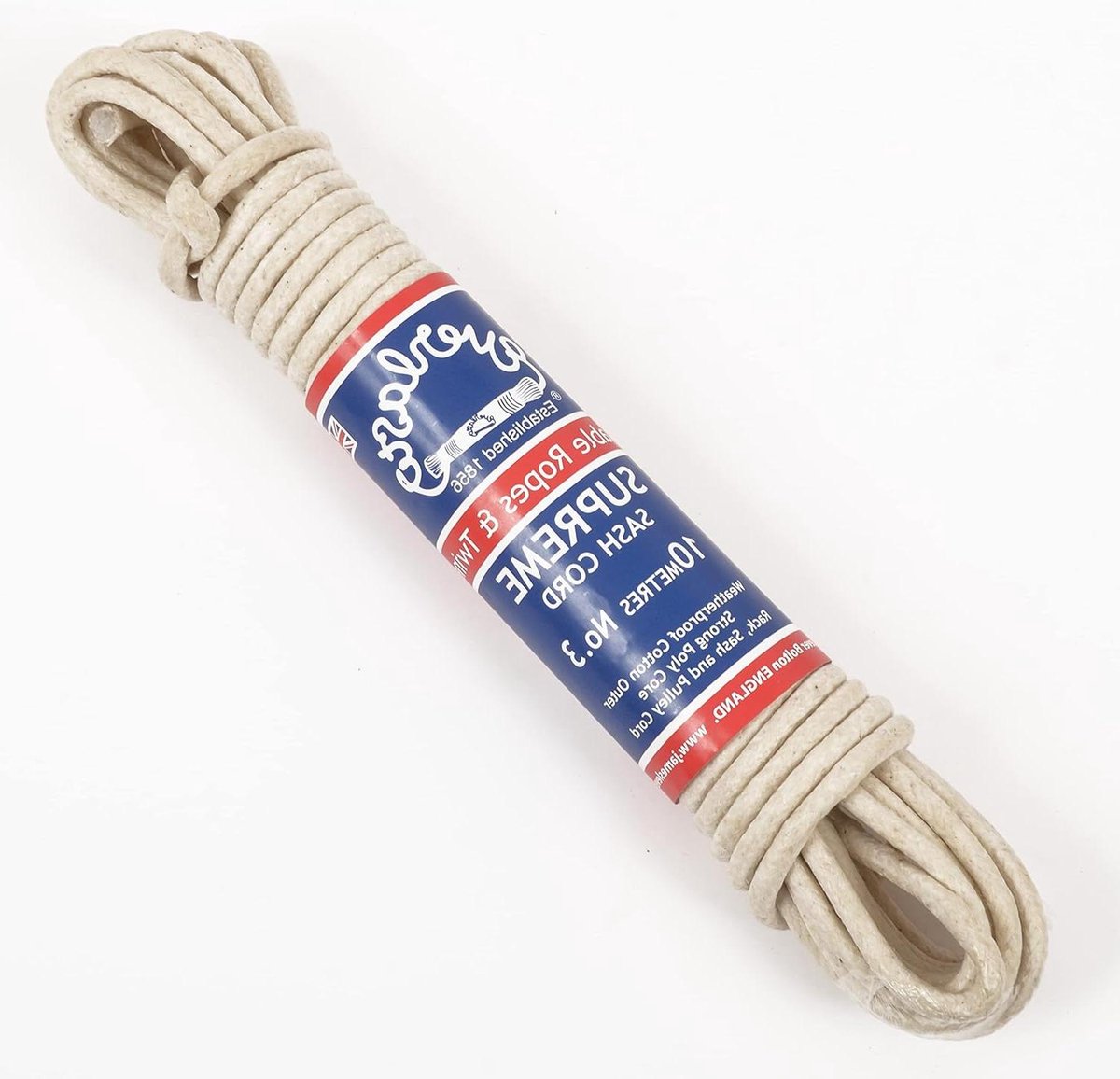 Supreme Waxed Cotton Pulley Line with Polypropylene Core (6mm x 10m) - British Made