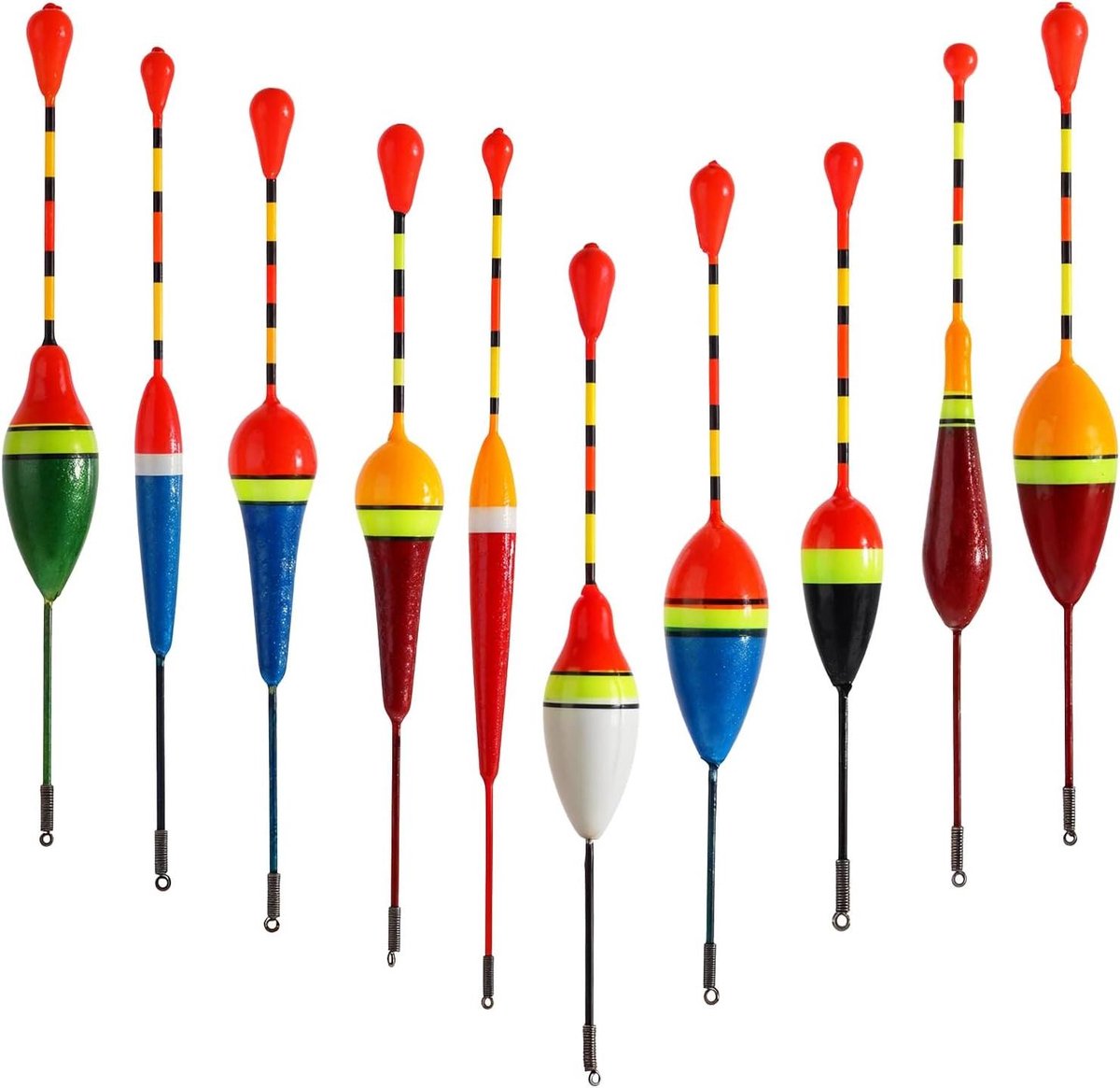 Inovra Plus - 10 stuks dobbers voor forelvissen en andere vissoorten met hengelpluggen.