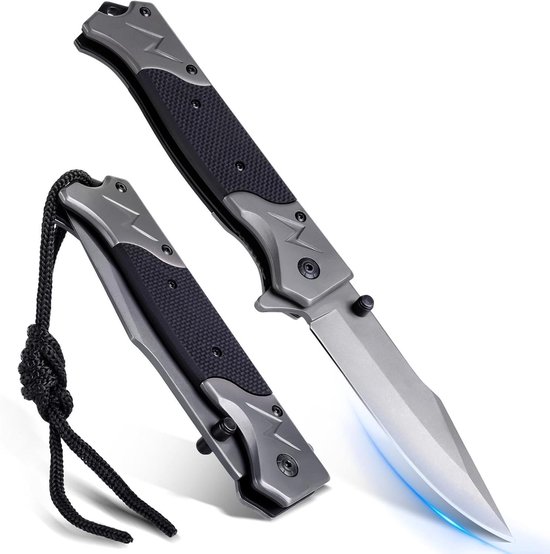 Vouwmes Roestvrijstalen Draagbaar Outdoor Mes Antislip EDC Eenhandmes Survival Mes met Liner-Lock en Zakclip - Mannen Geschenk