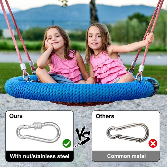 50cm schommelband, zware ophangriemen, ophangset met 2 D-ring