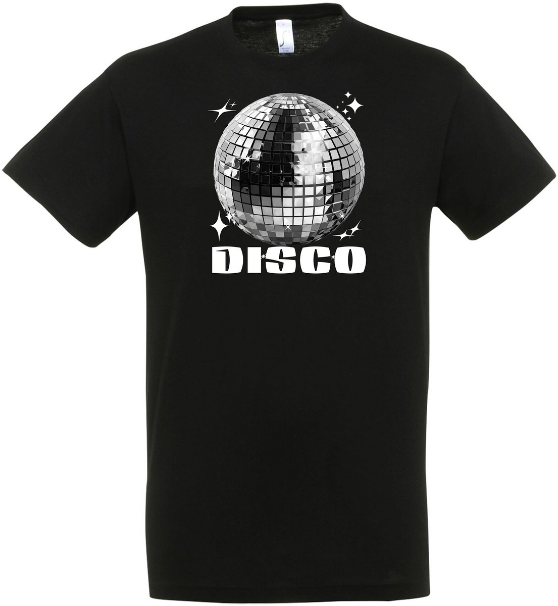 Discobal T-shirt– Disco – Zwart – Jaren 70/80/90 – Disco T-shirt Unisex – Disco T-shirt Heren – Feest cadeau – Verkleed T-shirt - Party – Grappige shirt - Foute Party – Maat M