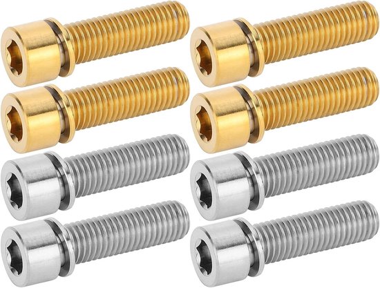 1Db Titáncsavarok M7 X 20 25Mm Stigmafejű Csavarok Mosógéppel Titán-Ötvözet Csavar Biciklizéshez