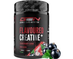 GEN Gearomatiseerd Creatine Poeder - 550g - Creatine Monohydraat + L-Taurine - Gemicroniseerde Creatine met Aroma - Geen Suiker & Top Oplosbaarheid - Veganistisch (Zwarte bes)