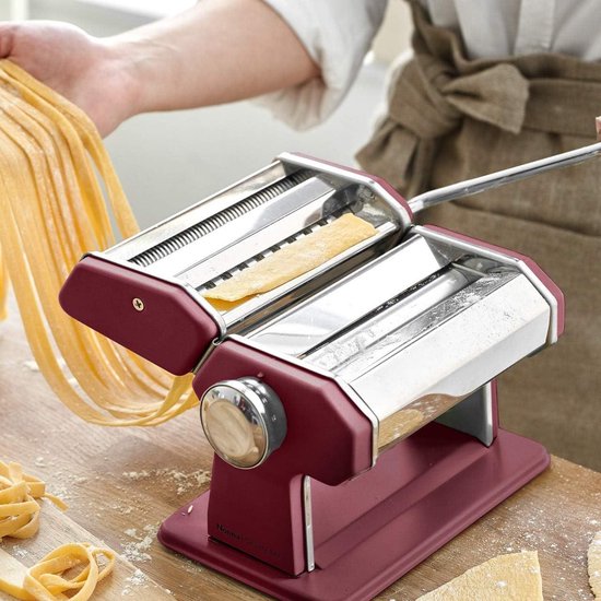 Manual Stainless Steel Pasta Machine incl. Pasta Dryer & 3 Slice Attachments for Spagna Lasagna Tagliatelle van Merkloos — afbeelding 4