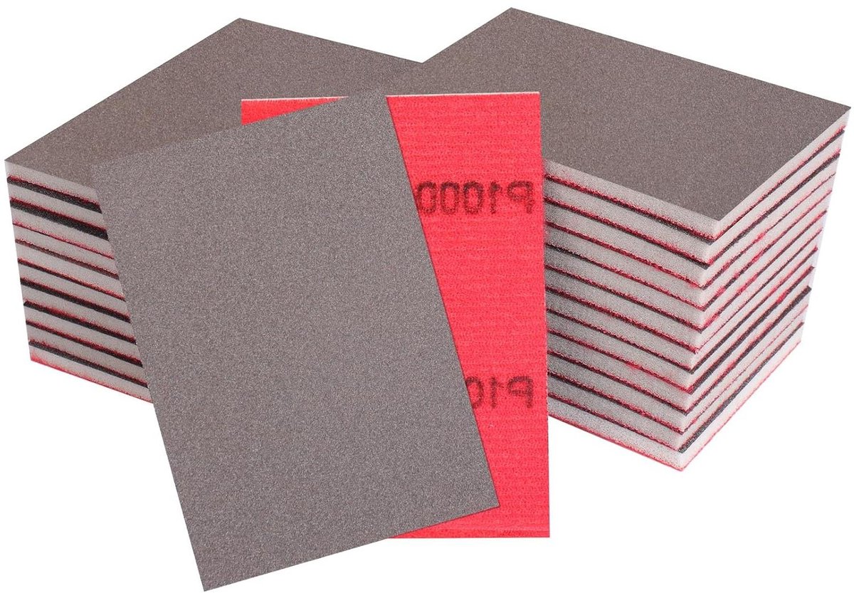 Allecto Premium - 24 schuursponzen met korrelgrootte 1000, 70 x 100 mm voor glanzend schoon resultaat
