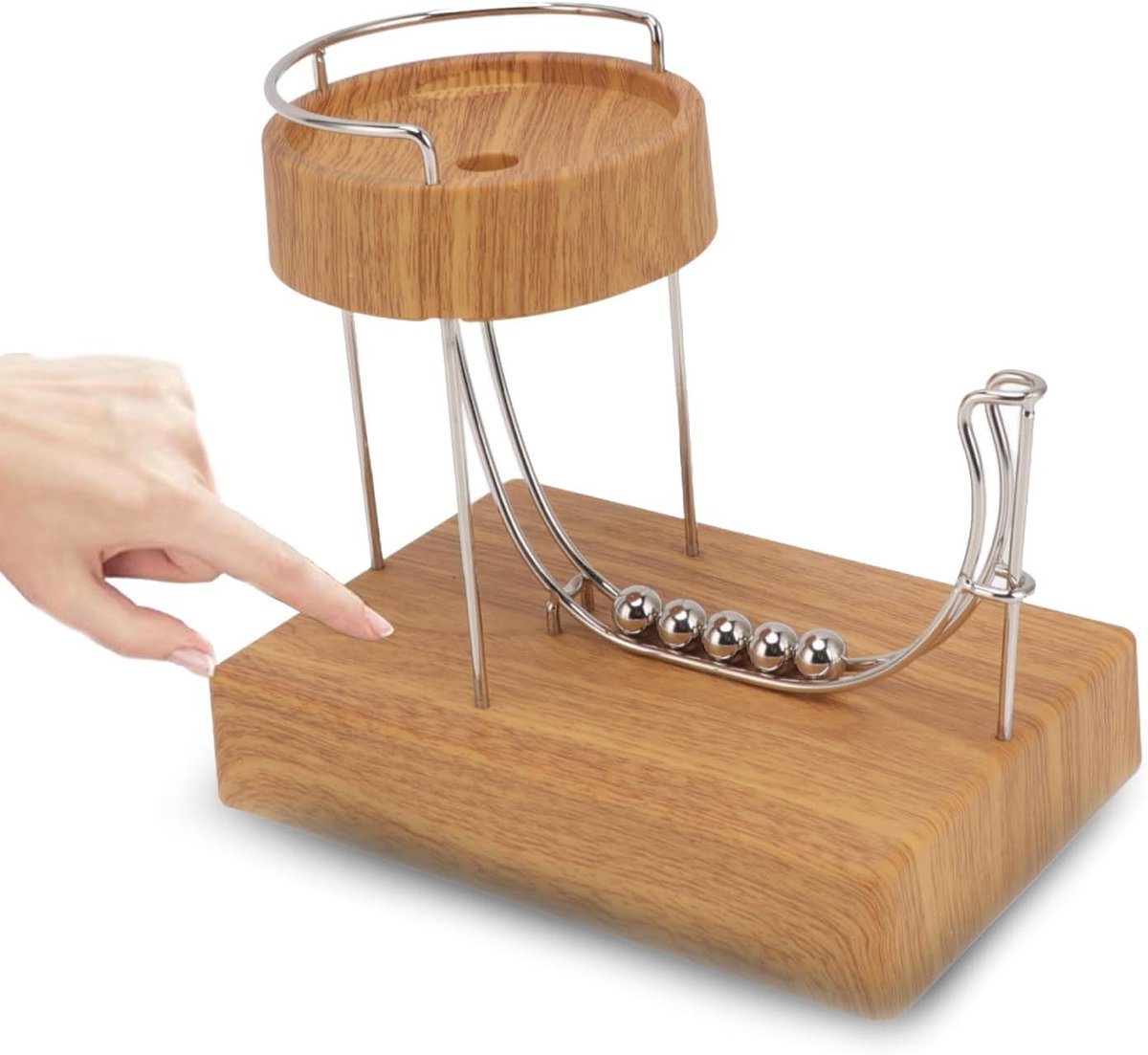 Allecto Premium - Perpetual Motion Machine speelgoed met touch-schakelaar voor stressvermindering - Ideaal voor volwassenen - Bureauspeelgoed for focus en ontspanning