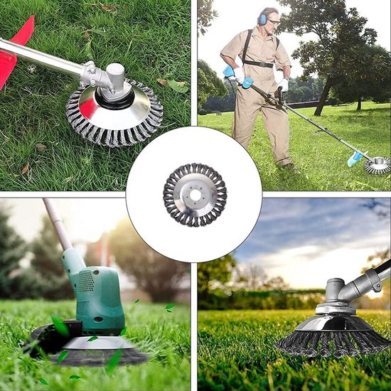 Onkruidborstel met draad - Geschikt voor tuinonderhoud - Effectief voor het verwijderen van onkruid en wildkruid in de tuin - Ideaal voor maaien of andere landbouwdoeleinden van Merkloos	 — afbeelding 5