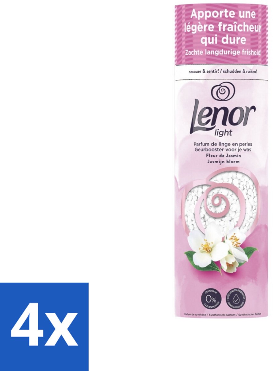 Lenor Light - Geurbooster - Jasmijn - Non-Stop Frisheid - 19 Wasbeurten - Voordeelverpakking - 4 stuks
