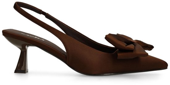 Sacha - Femme - Escarpins slingback marron avec nœud - Taille 41