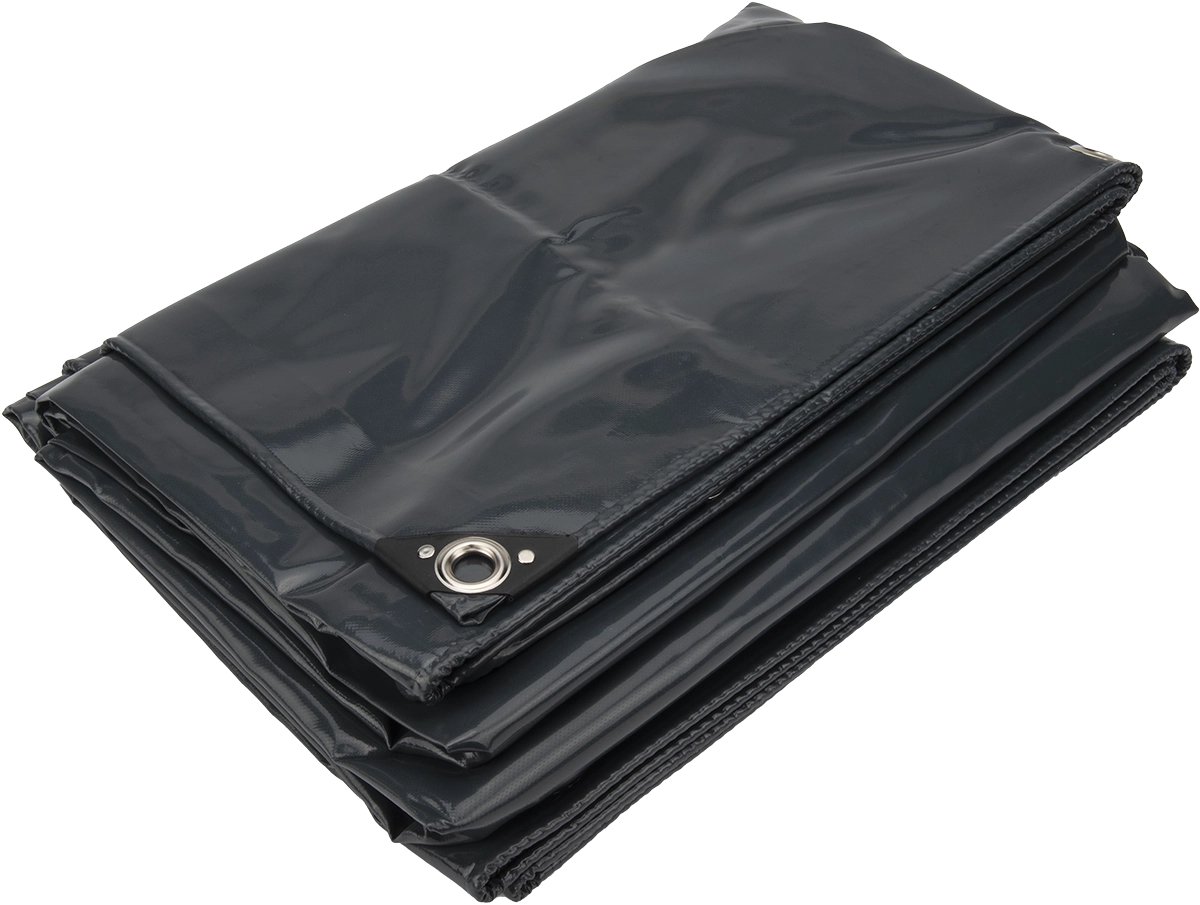 3x4 Afdekzeil PVC 650gr - Antraciet 7016 - zeilringen iedere 50cm