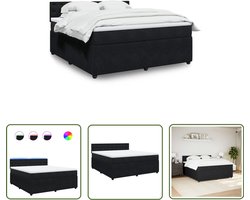vidaXL Draaibare Sleutel - Dynamische Sleutel - Boxspring met matras fluweel zwart 180x200 cm - Gereedschapset - Mechanica - Draper Tools