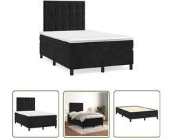 vidaXL Slaapcomfort - Boxspring - Boxspring met matras fluweel zwart 120x190 cm - Fluweel Bed - Zwarte Boxspring - Tweepersoons Bed