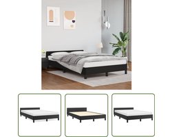 vidaXL Bed - Bed Frame - Bedframe zonder matras 120x190 cm kunstleer zwart - Kunstleder Bed - Modern Bed - Zwart Bed