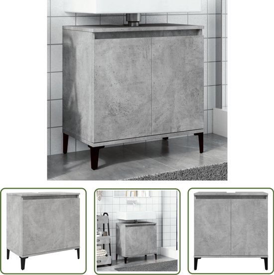 Wastafelkast 58x33x60 cm bewerkt hout zwart