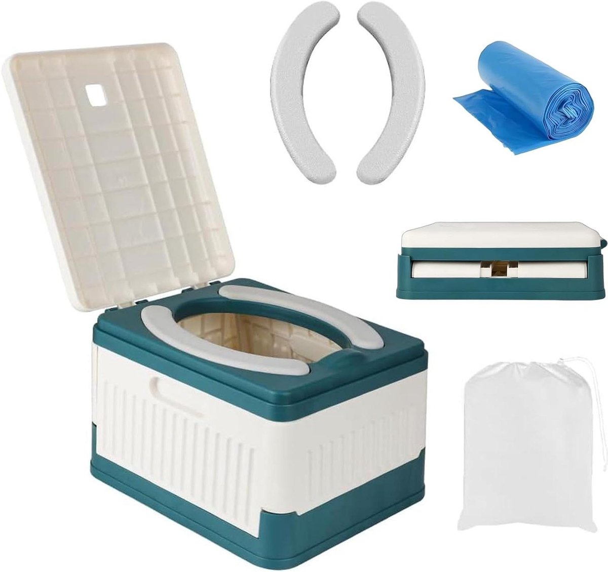 ByShane - Potje voor kinderen opvouwbaar campingtoilet draagbaar reistoilet met 20 toiletzakken - Ideaal voor onderweg - Afmetingen: 255 x 22 x 17 cm