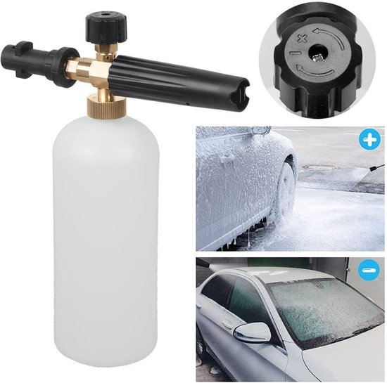 YUET Sneeuwschuimpistool Lance voor Karcher K2 K3 K4 K5 K6 K7 Kärcher Serie Kanon Hogedrukreiniger 1 L Straalfles Verstelbare Zeep Generator Pot Dispenser Schuimer Slang met Connector Sproeier