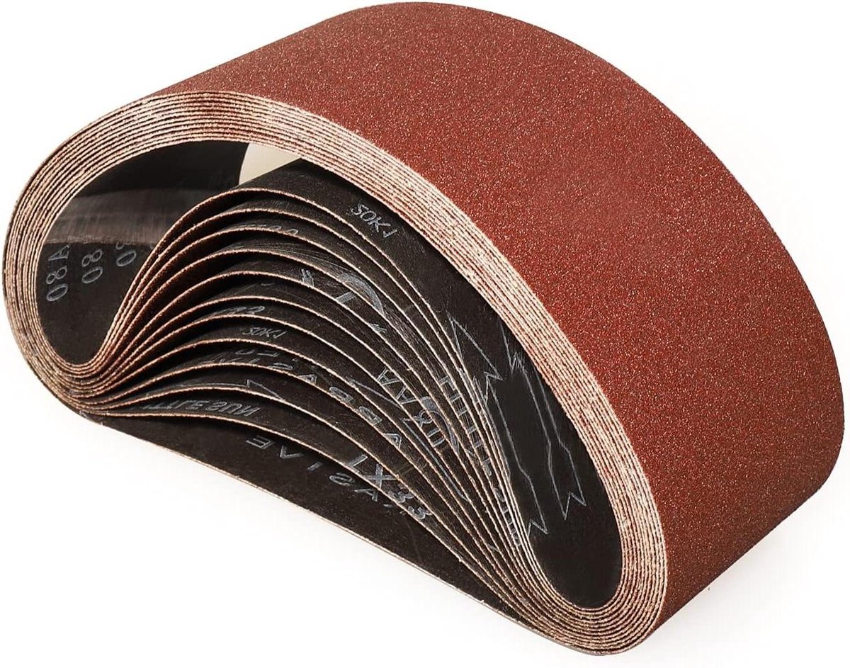 Schuurbanden Korrel 60 voor Slijpen, Polijsten en Ontroesten - 100 x 610 mm - Bandschuurmachine - 10 Stuks