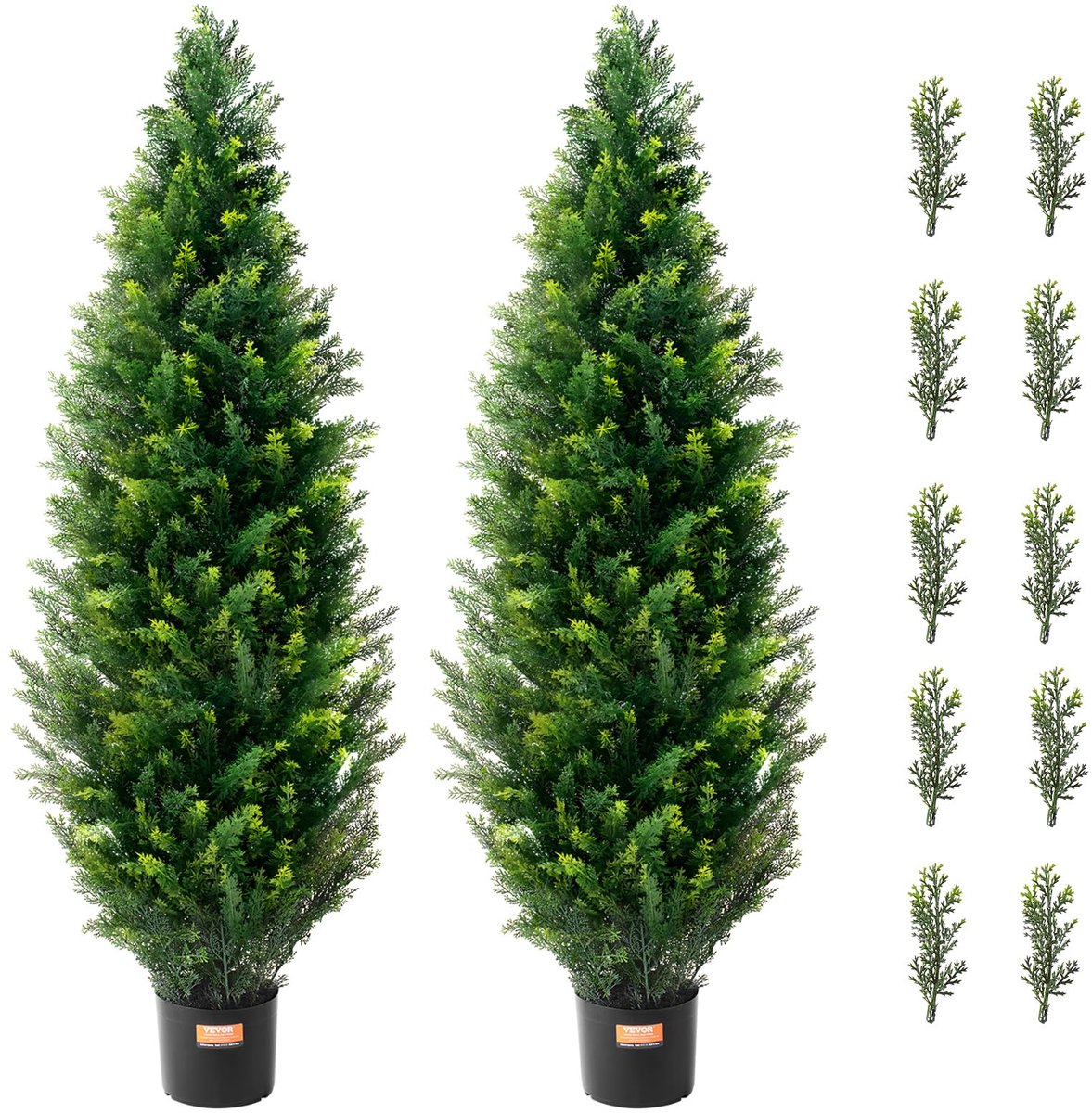 Vevor Set van 2 kunstceder vormsnoei kunstplanten PE Cipres 121,9 cm Groen
