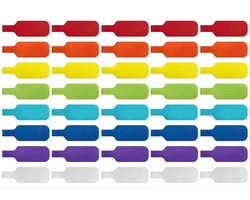 Étiquettes de câbles Dussdote - Étiquettes de câbles en nylon - Marqueurs de câbles multicolores - Étiquettes de câbles inscriptibles - Étiquettes de câbles réutilisables - Convient pour l'identification des câbles et des fils - 40 pièces