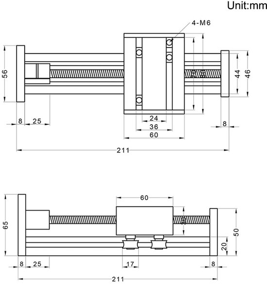 SFU1605 vis à billes Guide linéaire Rail de mouvement coulissant CNC