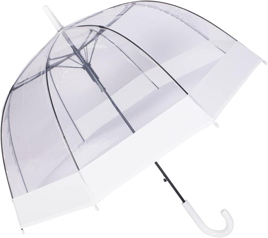 Parapluie à Bulles Transparent Enfant - Parapluie Dôme 8 Nervures Manuel Pois Mignon Garçons Filles Poignée Incassable