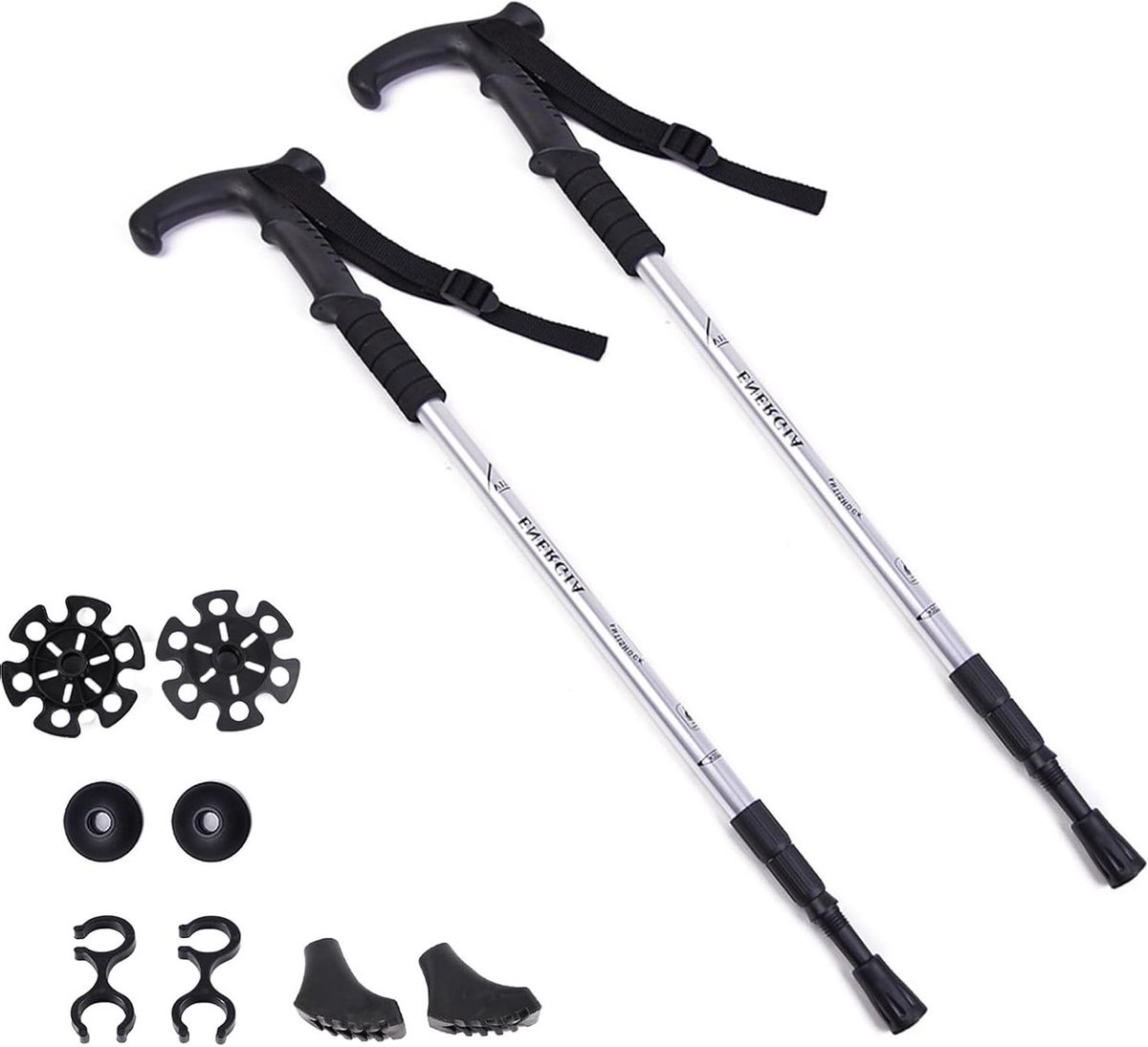 ByShane - Lichtgewicht verstelbare trekkingstokken met T-antislip voor reizen, wandelen, klimmen - voor senioren, mannen en vrouwen
