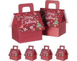 HSEAMALL 20PCS Christmas Party Gift Box Small Favor Boxes Wedding Sweet Candy Treat Cake Boxes for Guests Gifts Birthday Xmas Chirstmas Gift Wrapping Advent Calendar DIY (Red, Large