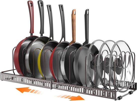 Simple Houseware 2 Pack - Kastdeur/Wandmontage Pot Deksel Organizer Rack, Brons