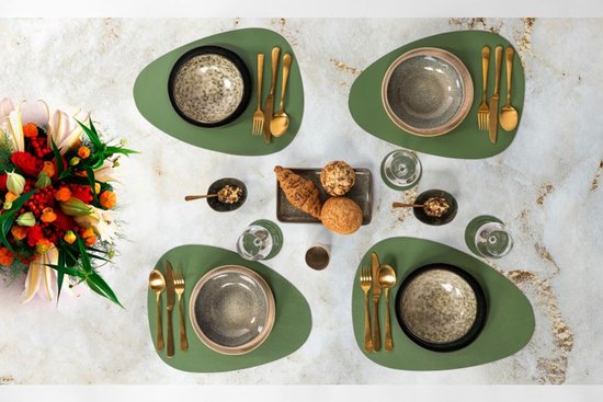 ZICZAC - Set de table TOGO - SET/6 - Double face - Simili cuir - 43x32 cm, indiantan