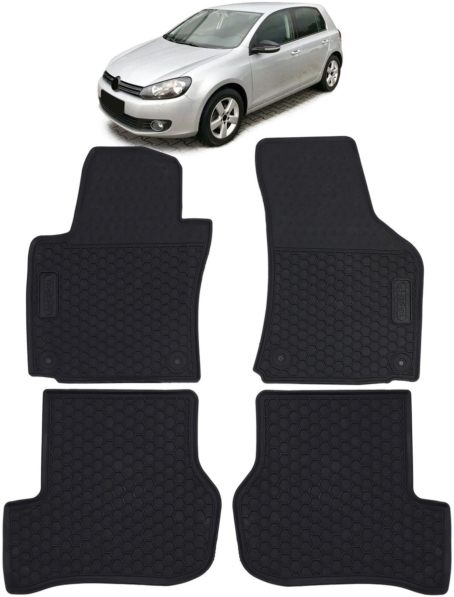 Rubberen Vloermatten Geschikt voor VW Golf 5 6 Scirocco Premium Kwaliteit Zwart Matten Rubber