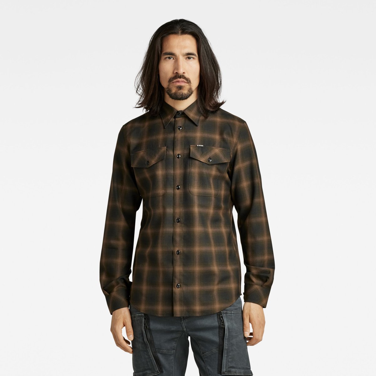 G-Star Marine slim shirt ls Heren Shirts Rain Drum Big Shadow Check