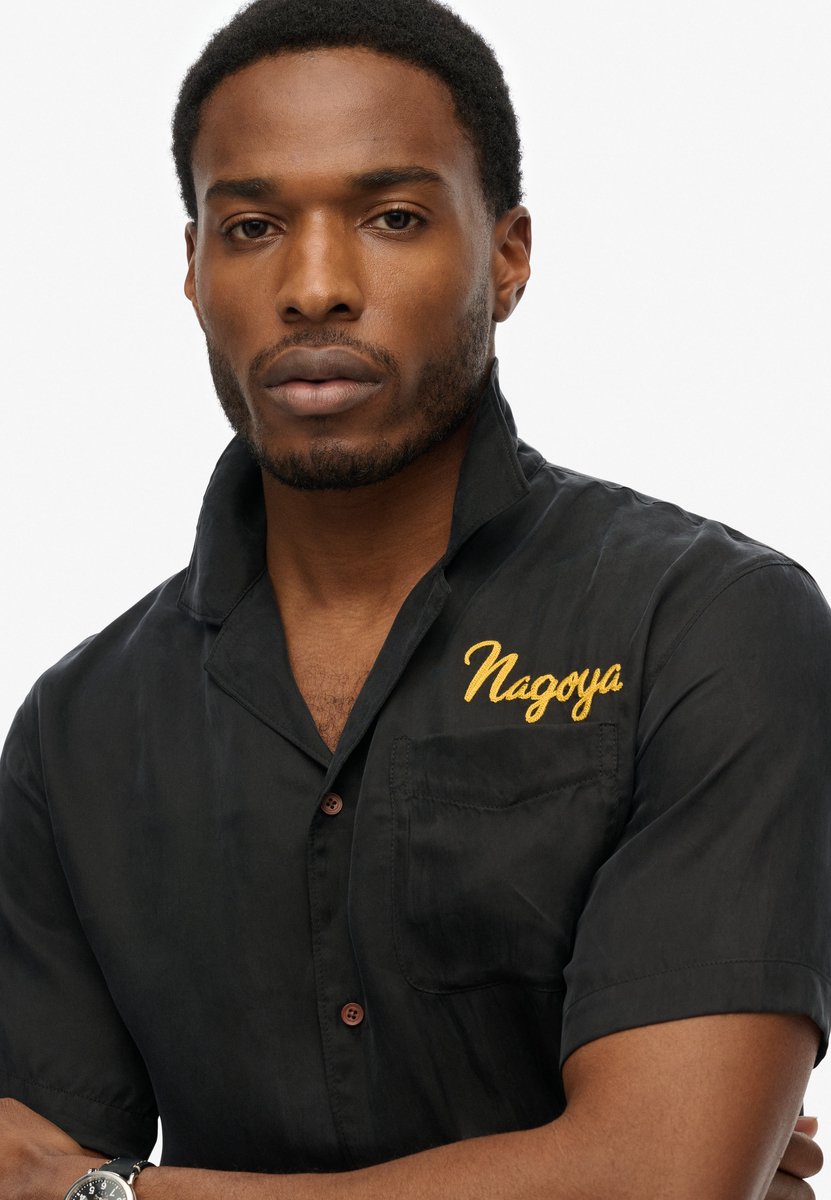 Superdry Merchant Suika overhemd Heren Shirts Zwart