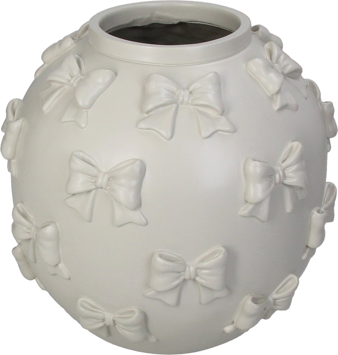 Vaas Strik Polyresin Ivoor 22x22x21cm
