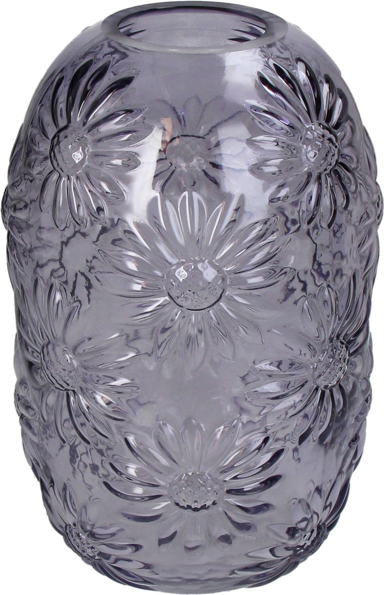 HD Collection Vaas Glas Paars 15x15x24cm Purple