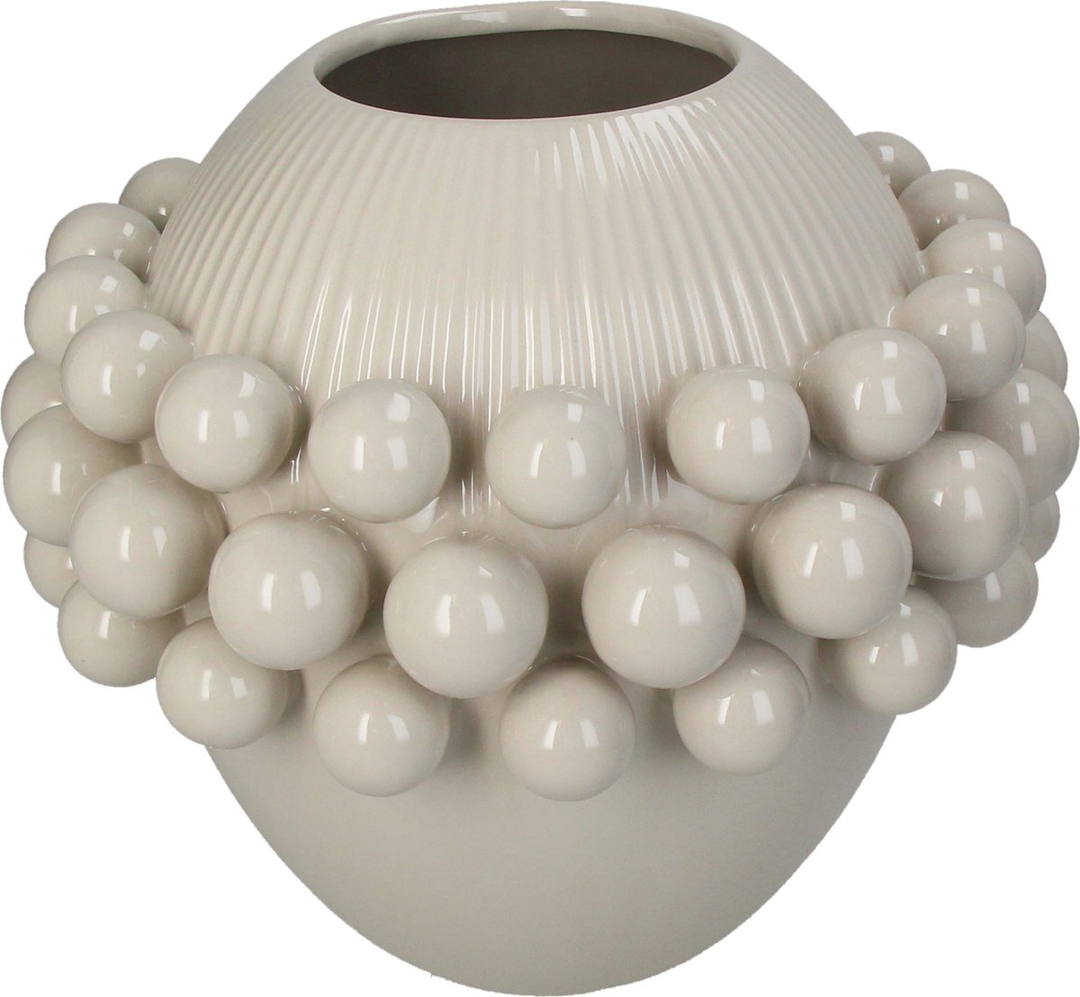 HD Collection Vaas Bal Aardewerk 27,2x27,2x24,5cm Ivory