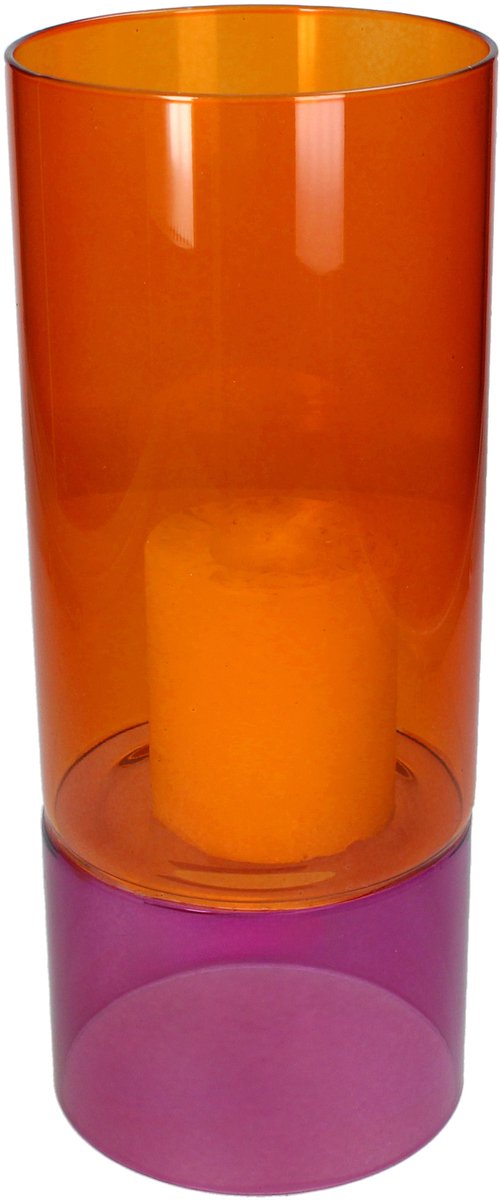 Vase Glass Multi 12x12x30cm