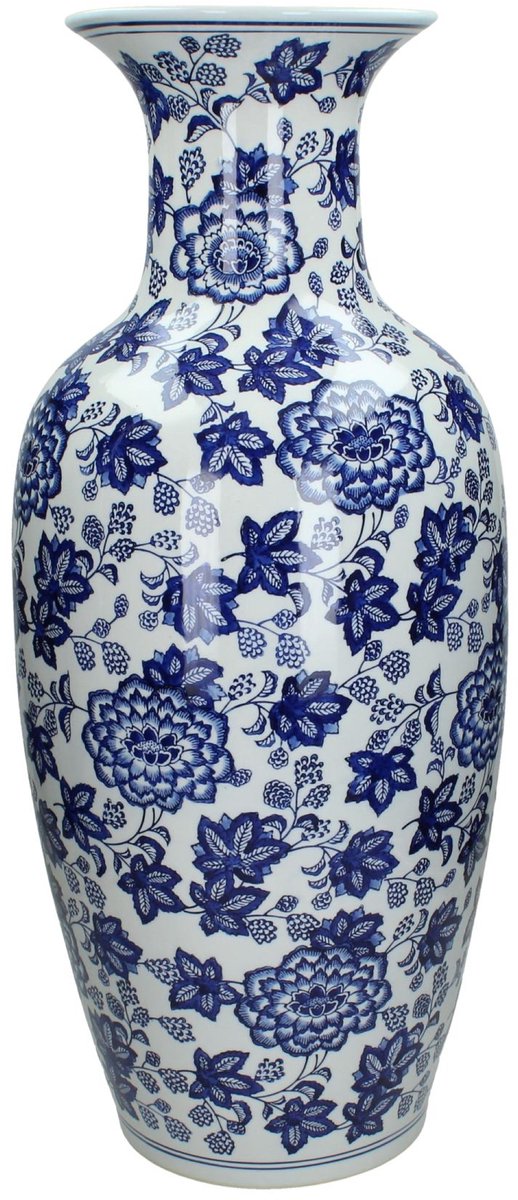 Wants&Needs Vaas Porselein Blauw 26.5 X 26.5 X 61