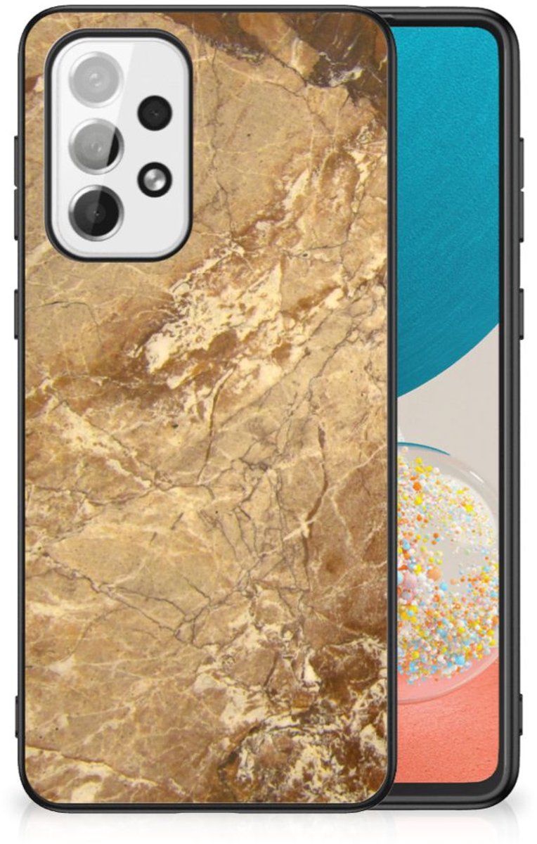 Samsung Galaxy A73 Marmeren Print Telefoonhoesje Marmer Creme