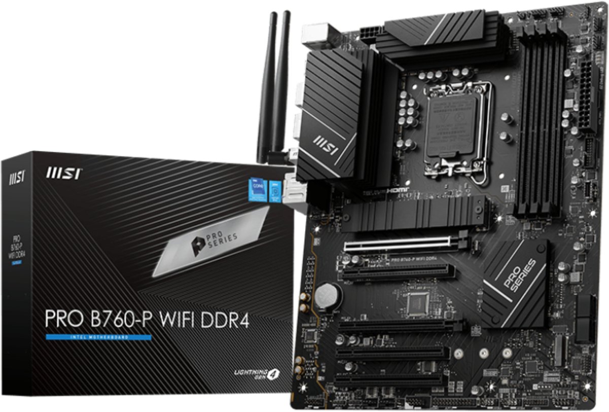 MSI PRO B760-P Wifi DDR4 - Moederbord - ATX - LGA1700 - B760 - Realtek ALC897 - USB 3.2 Gen 2x2