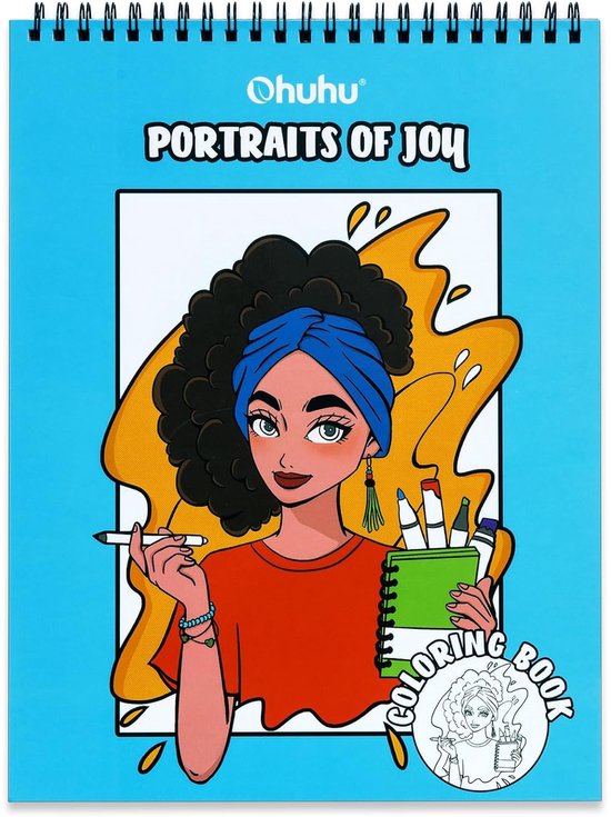 Foto: Ohuhu double sided bleedproof coloring book kleurboek portraits of joy