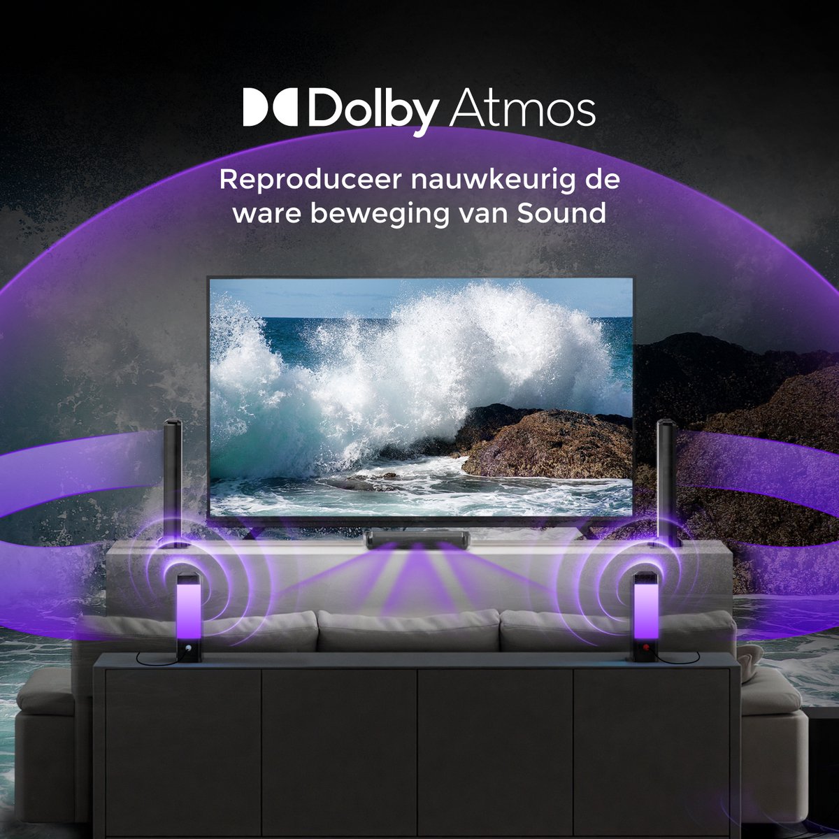 Afbeelding 3 van ULTIMEA 9.1 Dolby Atmos Soundbar met Subwoofer & Surround Speakers – Afneembaar Design, App-bediening, RGB-verlichting – Soundbar voor TV