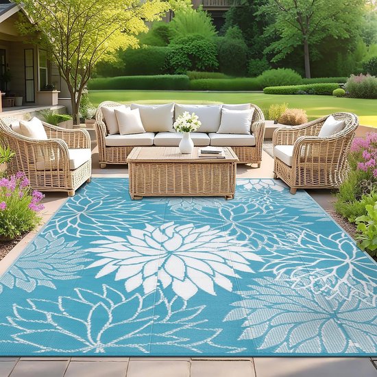 SHACOS Vloerkleed voor buiten, waterdicht, 180 x 270 cm, terras, balkon