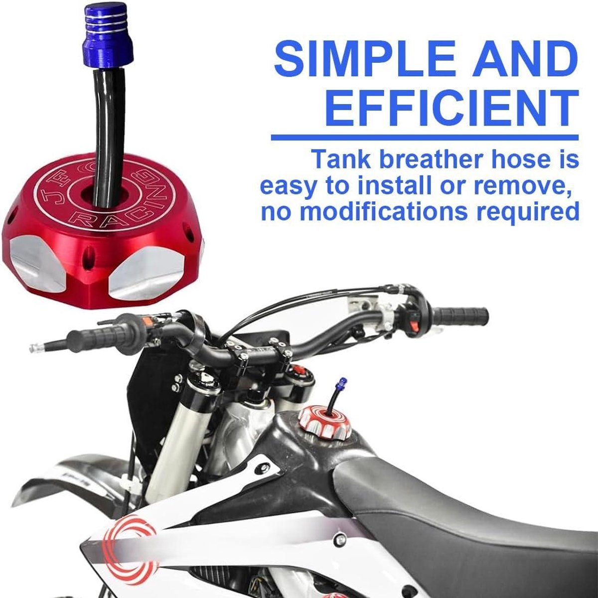 Allecto Plus - Ontluchtingsslang 3 stuks voor motorfiets - Brandstoftankventiel - Benzinedop - Voor pit dirt bike