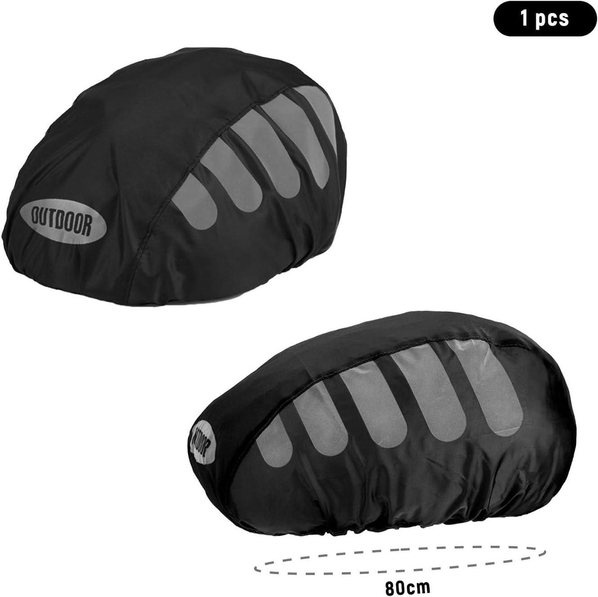 Allecto Plus - Regenbescherming voor fietshelm - Waterdicht - Reflecterende helmhoes - Universeel - Fietsen en reizen - Alle helmen