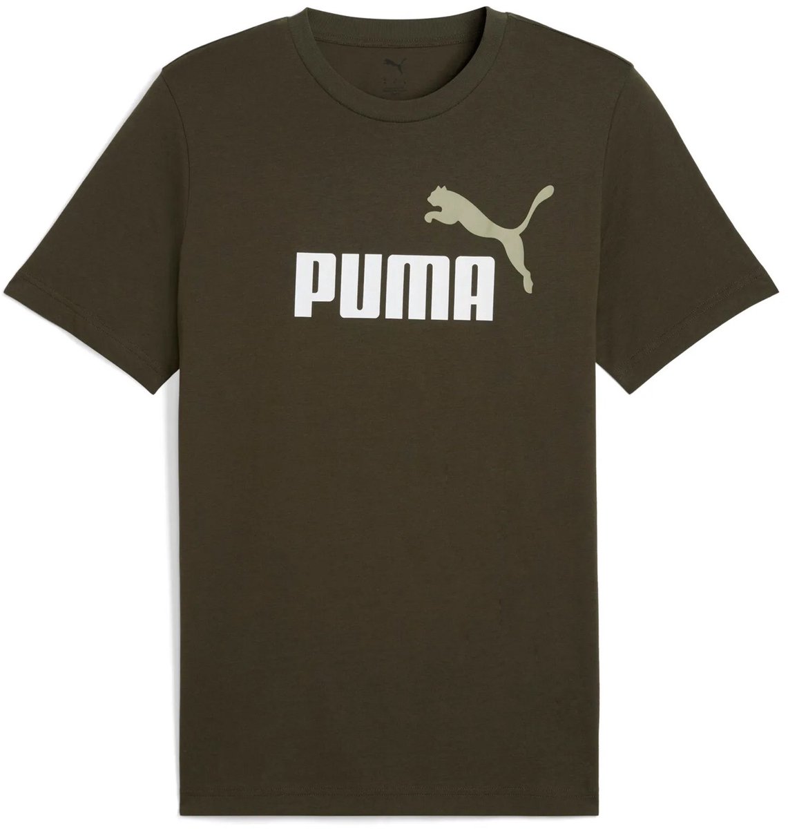 Puma Ess 2 Color No 1 T-shirt Met Korte Mouwen M Man Olijf