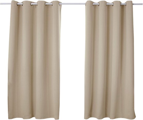 YSTELLAA Waterdicht Gordijnen Set Van 2, 140x225cm(B X H), Warmte-Isolerende Thermische Gordijnen Met Ringen, Ondoorzichtig, Koude, Geluidsbescherming, Voor Woonkamer, Slaapkamer, Wit