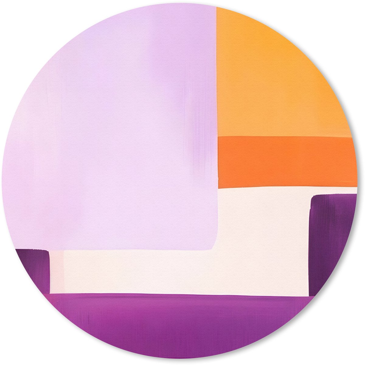 Muismat rond 20x20 cm - Mousepad Vlakken - Abstract - Rechthoekig - Oranje - Ronde muismatten