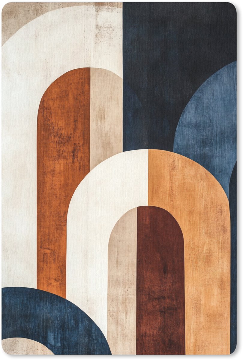 Muismat 18x27 cm - Mousepad Abstract - Vormen - Donkerblauw - Muismatten