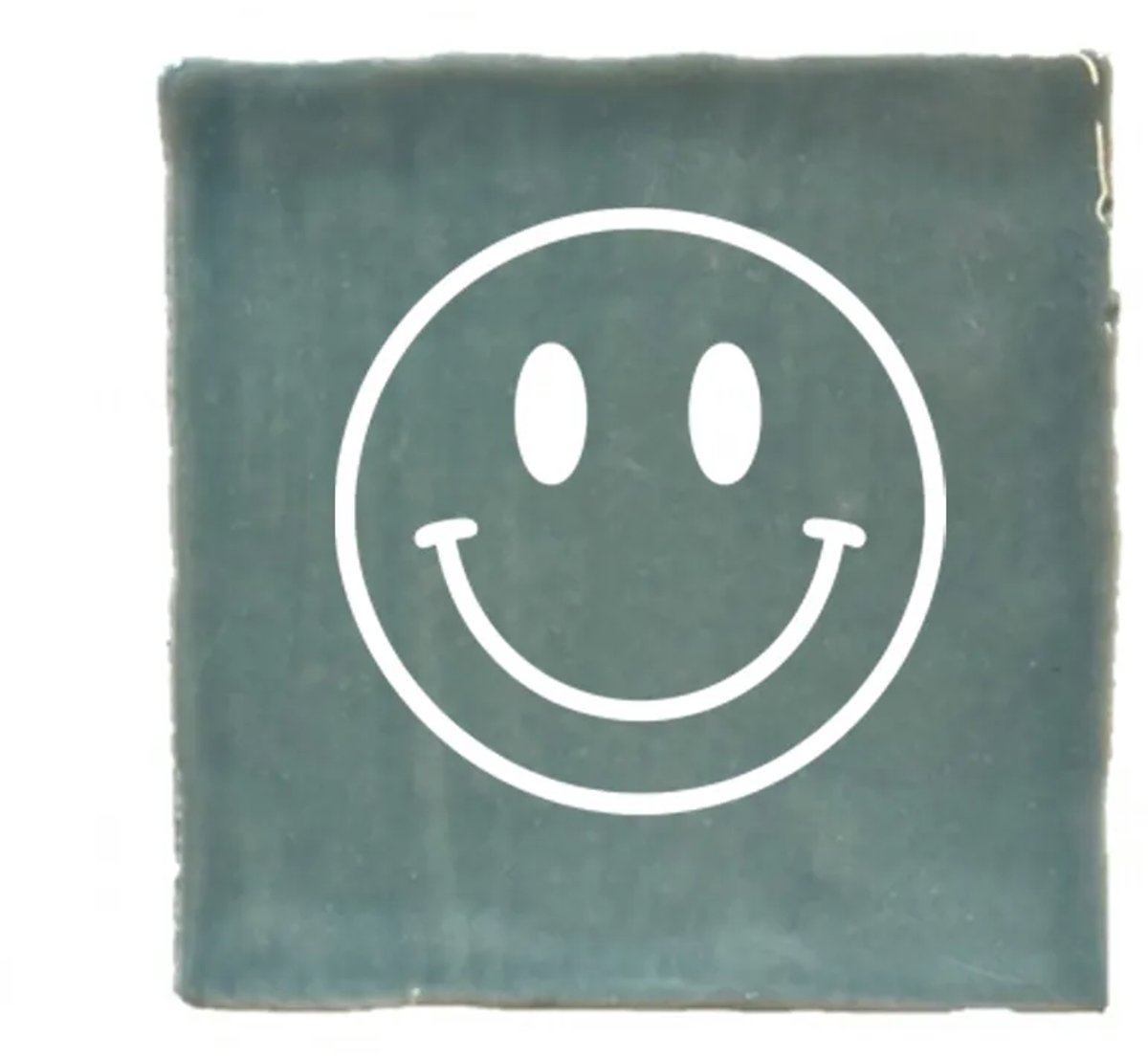 Gekleurd tegeltje - Smiley - Blauw - Handgemaakte tegel | Spreuktegel | Tegeltjes met Spreuken | Tegeltjeswijsheid | Tegeltje tekst | Origineel cadeau