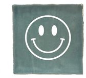 Gekleurd tegeltje - Smiley - Blauw - Handgemaakte tegel | Spreuktegel | Tegeltjes met Spreuken | Tegeltjeswijsheid | Tegeltje tekst | Origineel cadeau